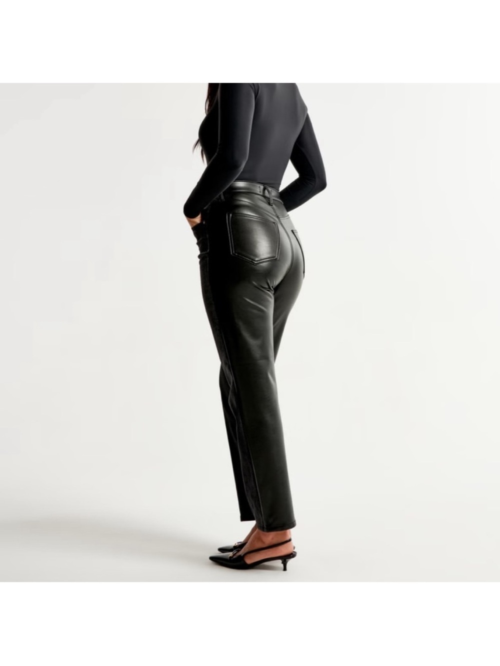 Abercrombie & Fitch jeans with faux leather back 32/14L - Picture 2 of 5